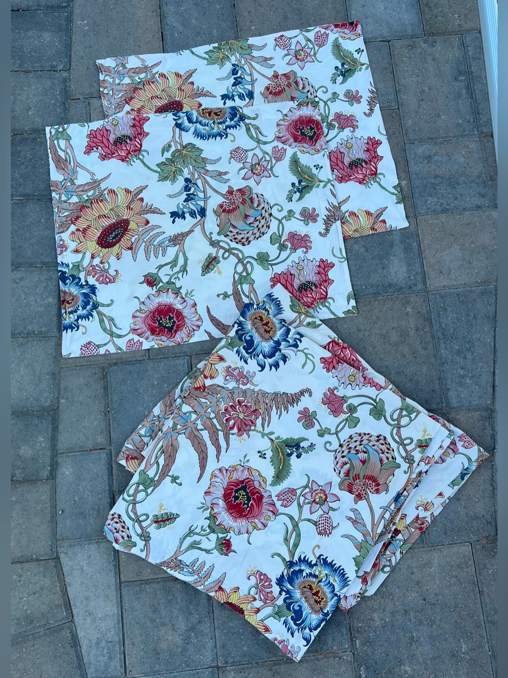 Pottery Barn Reagan Floral Palampore Full Queen Duvet Cover Set Organic Cotton
